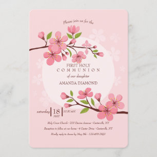 Cherry Blossoms Religious Invitation