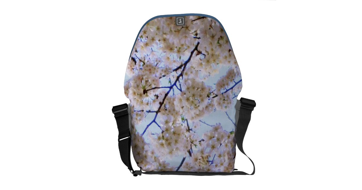 'Cherry Blossoms' Rickshaw Messenger Bag | Zazzle