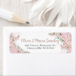 Cherry Blossoms Rose Gold Butterflies Quinceanera Label<br><div class="desc">Coordinate your party with these elegant personalized Cherry Blossoms Return Address Labels. Personalize them easily and quickly, simply click the customize it further button to edit the texts, change fonts and fonts colors. Featuring beautiful watercolor cherry blossoms flowers, rose gold butterflies and a rose gold geometric frame. Matching items available...</div>