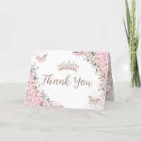 Cherry Blossoms Rose Gold Butterflies Quinceañera