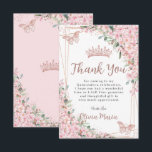 Cherry Blossoms Rose Gold Butterflies Quinceañera Thank You Card<br><div class="desc">Personalize this pretty cherry blossoms Quinceañera / Sweet 16 birthday thank you card easily and quickly. Simply click the customize it further button to edit the texts, change fonts and fonts colors. Featuring beautiful watercolor cherry blossoms flowers, rose gold butterflies and a rose gold geometric frame. Matching items available in...</div>