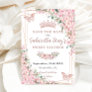 Cherry Blossoms Rose Gold Butterflies Sweet 16 Save The Date
