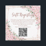 Cherry Blossoms Rose Gold Sweet Sixteen QR Gift  Enclosure Card<br><div class="desc">Elegant Cherry Blossoms Square QR Code Gift Registry Enclosure Cards. Personalize them easily and quickly, simply click the customize it further button to edit the texts, change fonts and fonts colors. Featuring beautiful watercolor cherry blossoms flowers and a rose gold geometric frame. Matching items available in store. (c) Somerset Fine...</div>
