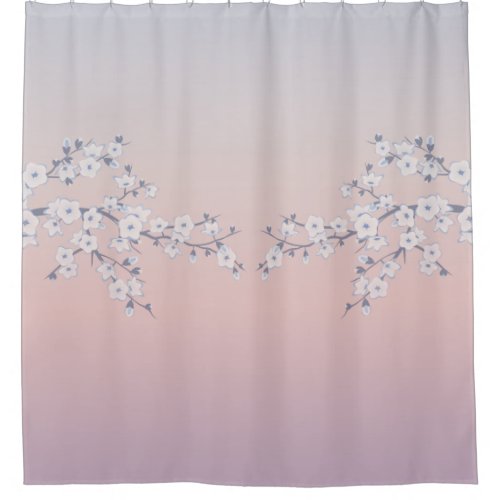 Cherry Blossoms Rose Gradient Classic Shower Curtain
