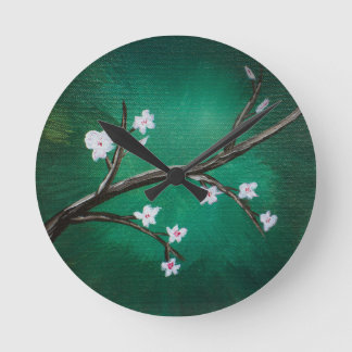 Cherry Blossoms Round Clock