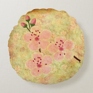 Cherry Blossoms Round Throw PIllow