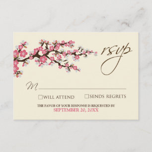 Cherry Blossoms RSVP Card (pink)