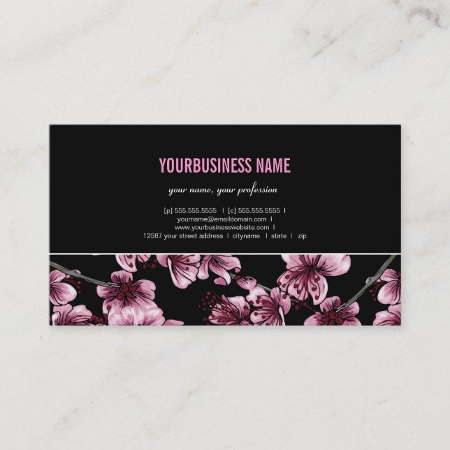 Cherry Blossoms Sakura business card (Front)