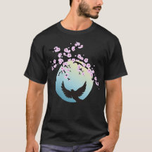 Cherry Blossoms SAKURA Full Moon Bird 1 T-Shirt