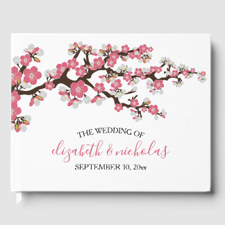 Cherry Blossoms Sakura Japanese Floral Flowers Guest Book