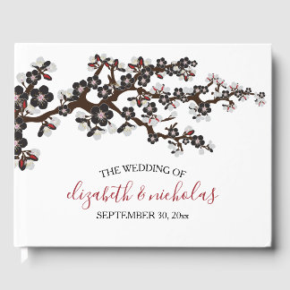Cherry Blossoms Sakura Japanese Floral Flowers Guest Book