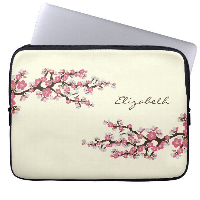 Cherry Blossoms Sakura Laptop Sleeve (pink) (Front)