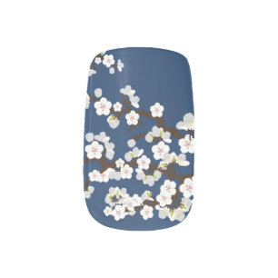 Cherry Blossoms Sakura Minx navy blue) Nail Art