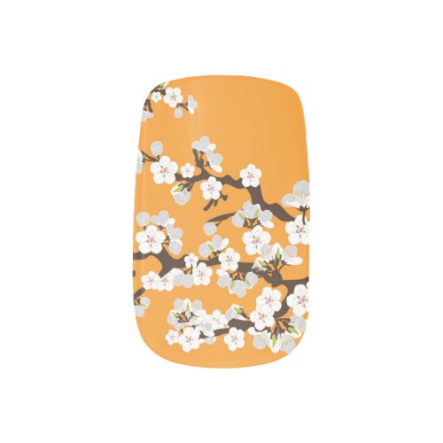 Cherry Blossoms Sakura Minx orange Minx Nail Art