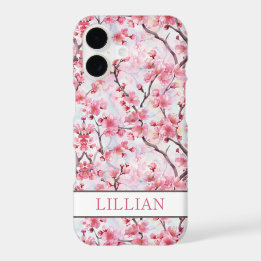 Cherry Blossoms Sakura Monogrammed iPhone 17 Case