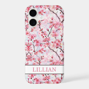 Cherry Blossoms Sakura Monogrammed iPhone 17 Case