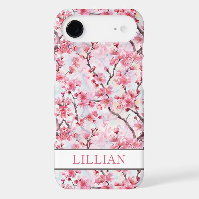 Cherry Blossoms Sakura Monogrammed Case-Mate iPhone Case (Back)