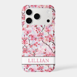 Cherry Blossoms Sakura Monogrammed iPhone 17 Pro Case