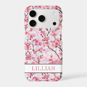 Cherry Blossoms Sakura Monogrammed iPhone 17 Pro Case