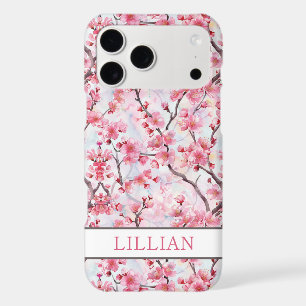 Cherry Blossoms Sakura Monogrammed iPhone 17 Pro Max Case