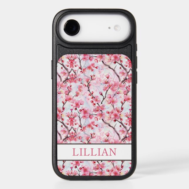 Cherry Blossoms Sakura Monogrammed Otterbox iPhone Case (Back)