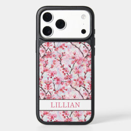 Cherry Blossoms Sakura Monogrammed iPhone 17 Pro Max Case