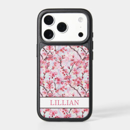 Cherry Blossoms Sakura Monogrammed iPhone 17 Pro Case