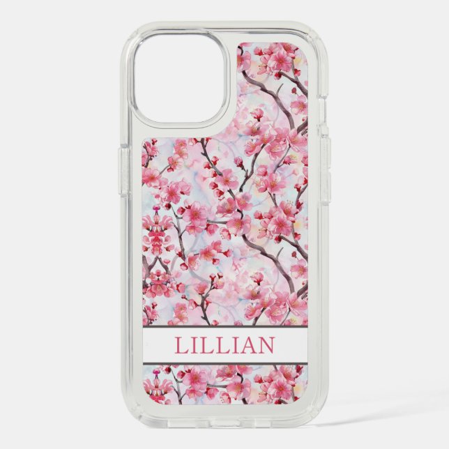 Cherry Blossoms Sakura Monogrammed Speck iPhone Case (Front)