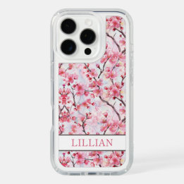 Cherry Blossoms Sakura Monogrammed iPhone 16 Pro Case