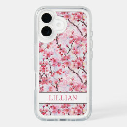 Cherry Blossoms Sakura Monogrammed iPhone 16 Case