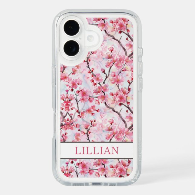 Cherry Blossoms Sakura Monogrammed Speck iPhone Case (Front)