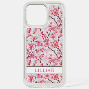 Cherry Blossoms Sakura Monogrammed iPhone 15 Pro Max Case