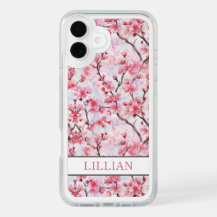 Cherry Blossoms Sakura Monogrammed iPhone 16 Plus Case
