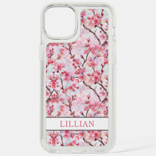 Cherry Blossoms Sakura Monogrammed iPhone 15 Plus Case