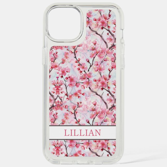 Cherry Blossoms Sakura Monogrammed Speck iPhone Case (Front)
