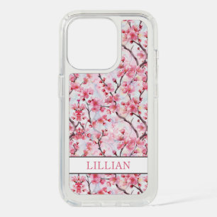 Cherry Blossoms Sakura Monogrammed iPhone 15 Pro Case