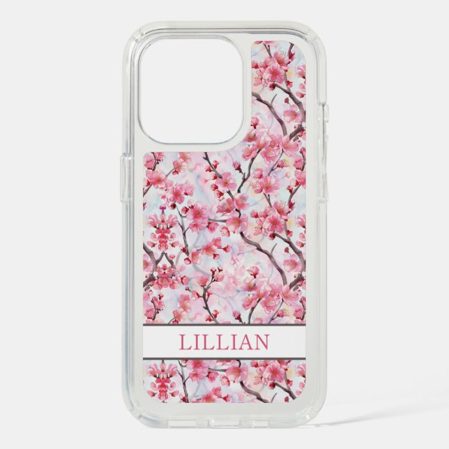Cherry Blossoms Sakura Monogrammed Speck iPhone Case (Front)