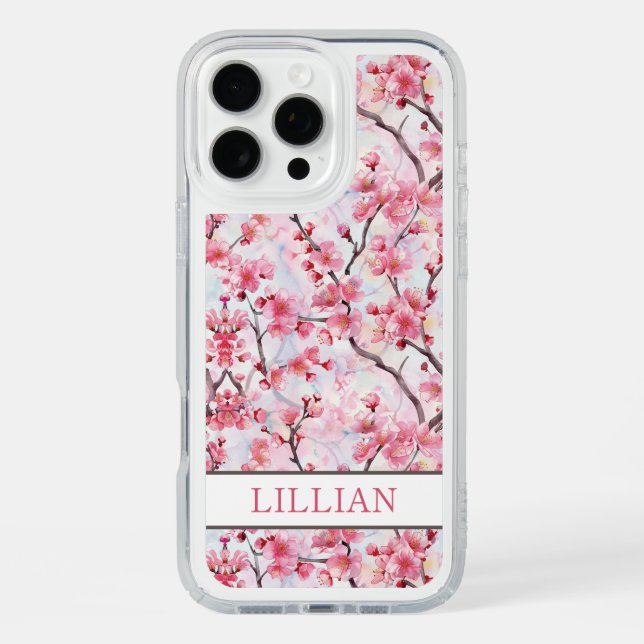 Cherry Blossoms Sakura Monogrammed Speck iPhone Case (Front)