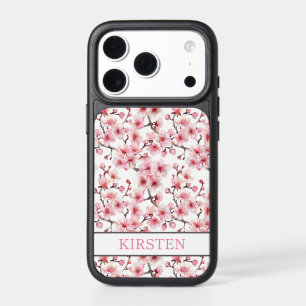 Cherry Blossoms Sakura Pattern Monogrammed iPhone 17 Pro Case