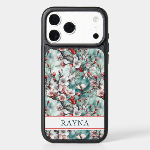 Cherry Blossoms Sakura Print Monogrammed iPhone 17 Pro Max Case