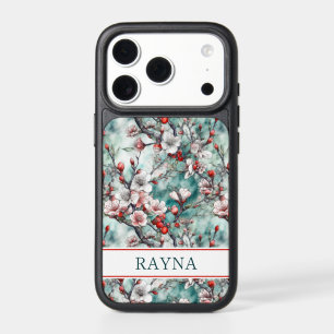 Cherry Blossoms Sakura Print Monogrammed iPhone 17 Pro Case