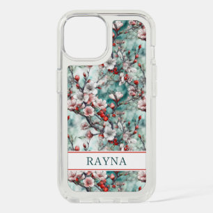Cherry Blossoms Sakura Print Monogrammed iPhone 15 Case