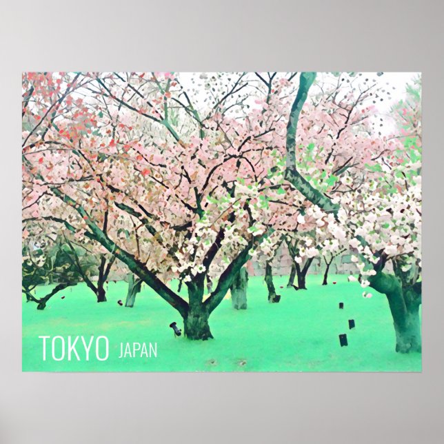 Cherry Blossoms Sakura Tokyo Japan travel print (Front)