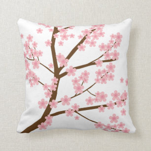 Cherry Blossoms Sakura Tree Spring Cute Pink Throw Pillow