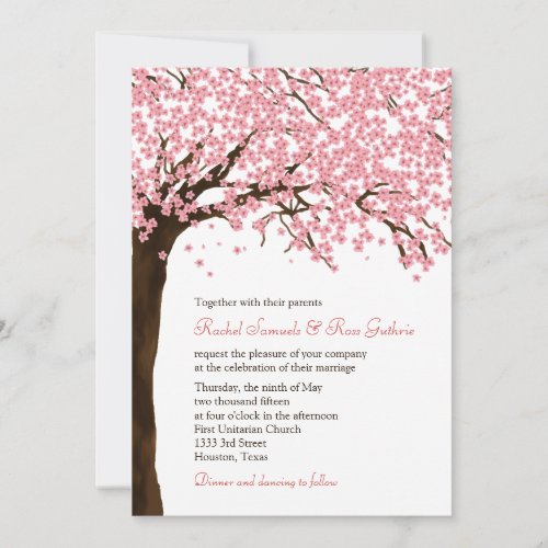 Cherry Blossoms / Sakura Watercolor Wedding Card