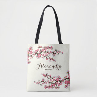 Cherry Blossoms Sakura Wedding Party Tote (pink)
