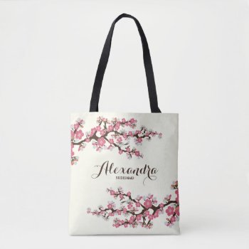 Cherry Blossoms Sakura Wedding Party Tote (pink) by TheWeddingShoppe at Zazzle