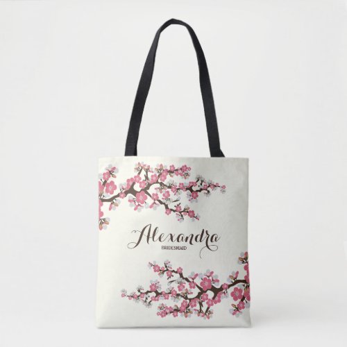 Cherry Blossoms Sakura Wedding Party Tote pink