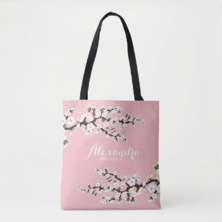 Cherry Blossoms Sakura Wedding Party Tote (pink)