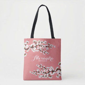 Cherry Blossoms Sakura Wedding Party Tote (rose)